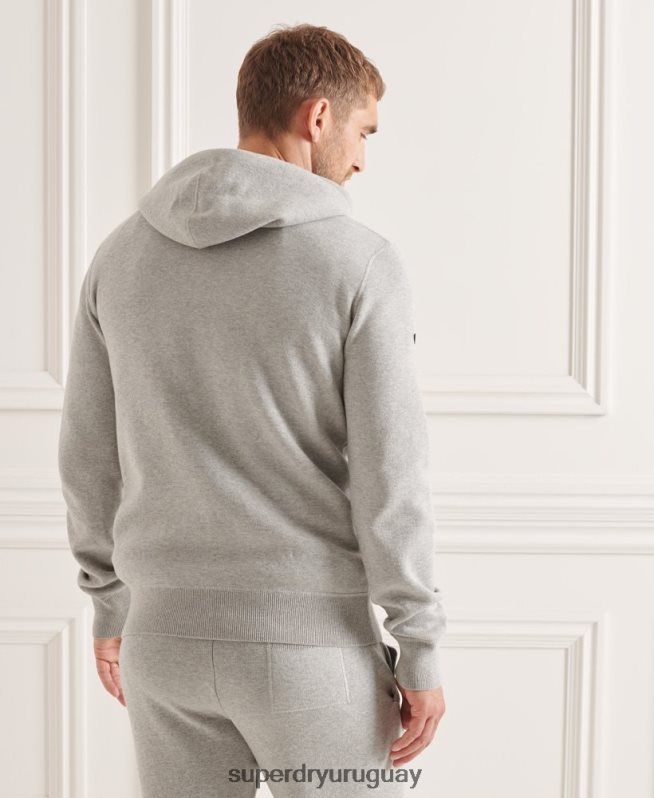 uy Superdry hombres sudadera esencial de algodón orgánico gris claro DT2N8Z5207 ropa