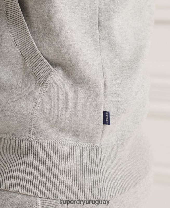 uy Superdry hombres sudadera esencial de algodón orgánico gris claro DT2N8Z5207 ropa