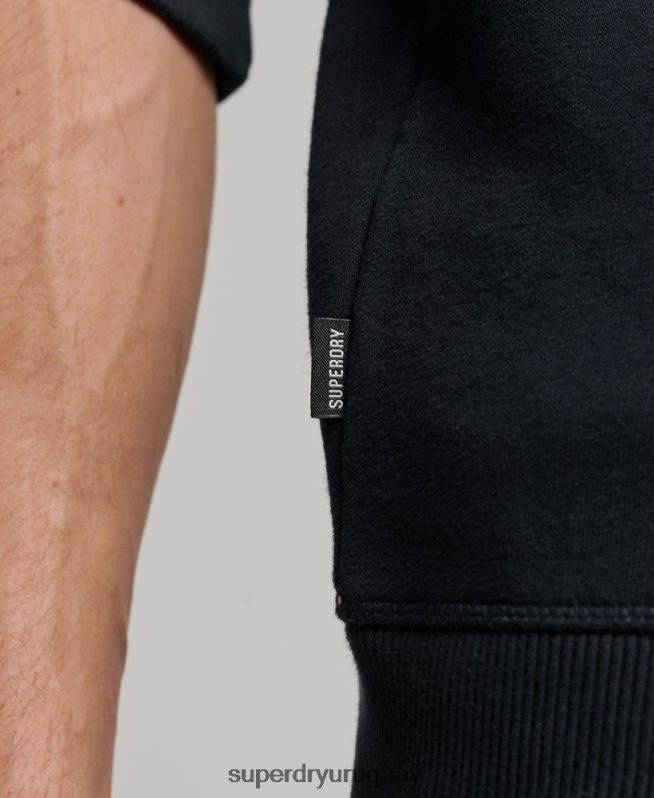 uy Superdry hombres sudadera henley con cremallera y logo bordado Armada DT2N8Z104 ropa