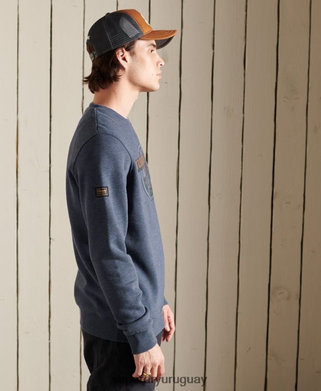 uy Superdry hombres sudadera heritage mountain crew Armada DT2N8Z846 ropa