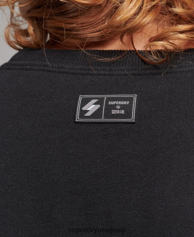 uy Superdry hombres sudadera holgada con gráfico de excedente negro DT2N8Z819 ropa