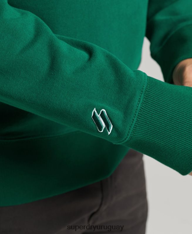 uy Superdry hombres sudadera holgada con logo bordado verde DT2N8Z877 ropa