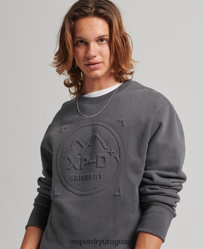 uy Superdry hombres sudadera holgada de expedición gris oscuro DT2N8Z5000 ropa