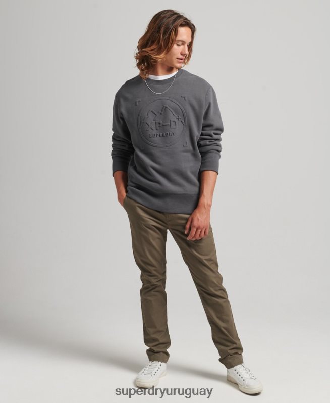 uy Superdry hombres sudadera holgada de expedición gris oscuro DT2N8Z5000 ropa
