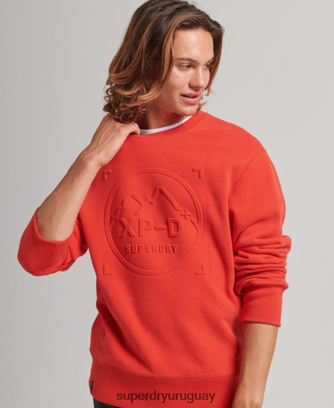 uy Superdry hombres sudadera holgada de expedición rojo DT2N8Z5013 ropa