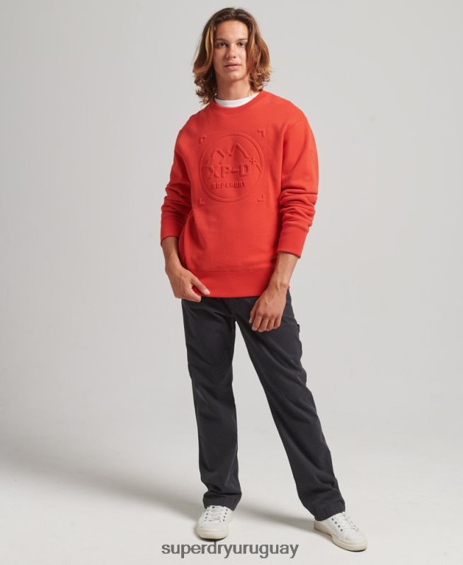 uy Superdry hombres sudadera holgada de expedición rojo DT2N8Z5013 ropa