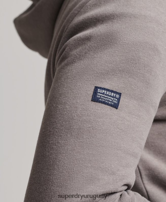 uy Superdry hombres sudadera jaspeada con logo corporativo gris DT2N8Z5004 ropa