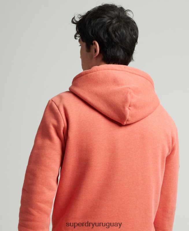 uy Superdry hombres sudadera jaspeada con logo corporativo naranja DT2N8Z5131 ropa