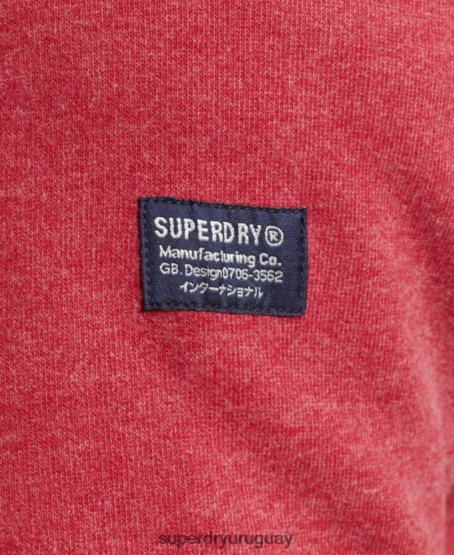 uy Superdry hombres sudadera jaspeada con logo corporativo rojo DT2N8Z5188 ropa
