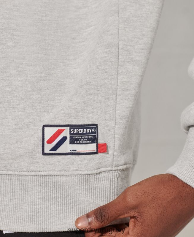 uy Superdry hombres sudadera oversize de la universidad de la ciudad gris DT2N8Z895 ropa
