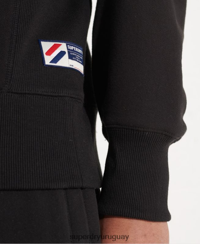 uy Superdry hombres sudadera sportstyle esencial con cuello redondo negro DT2N8Z814 ropa