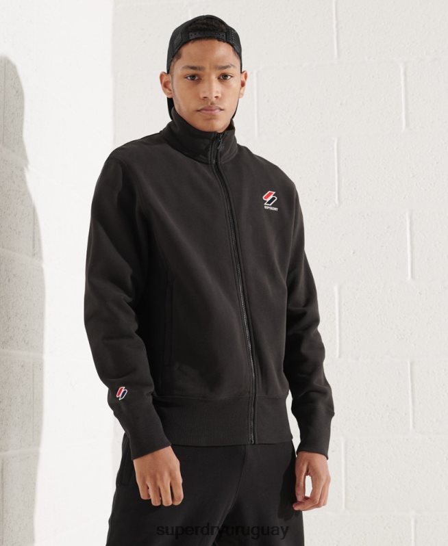 uy Superdry hombres sudadera sportstyle esencial negro DT2N8Z872 ropa