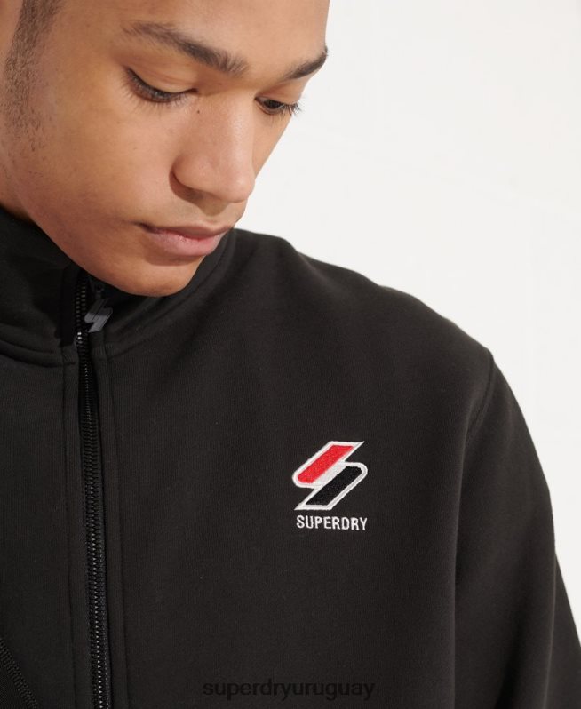 uy Superdry hombres sudadera sportstyle esencial negro DT2N8Z872 ropa