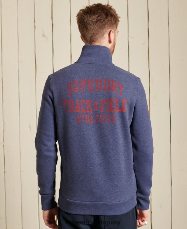 uy Superdry hombres sudadera track & field con media cremallera azul DT2N8Z823 ropa