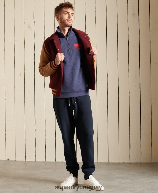 uy Superdry hombres sudadera track & field con media cremallera azul DT2N8Z823 ropa