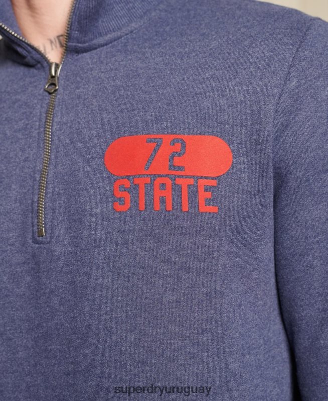 uy Superdry hombres sudadera track & field con media cremallera azul DT2N8Z823 ropa