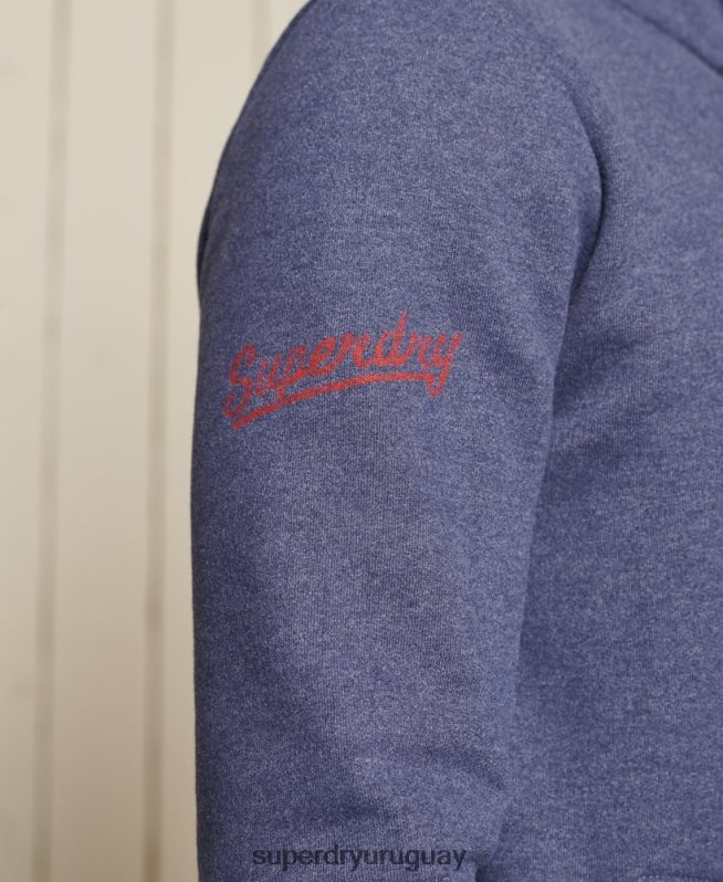 uy Superdry hombres sudadera track & field con media cremallera azul DT2N8Z823 ropa