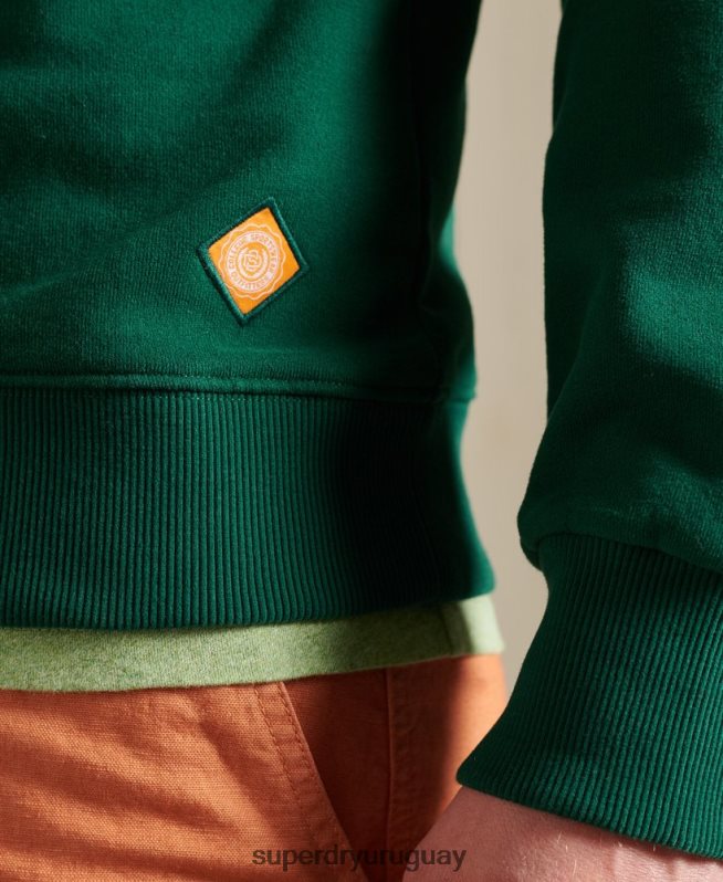 uy Superdry hombres sudadera universitaria de chenilla de edición limitada verde DT2N8Z868 ropa