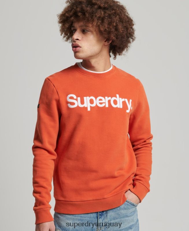 uy Superdry hombres sudadera vintage clásica con cuello redondo naranja DT2N8Z5143 ropa