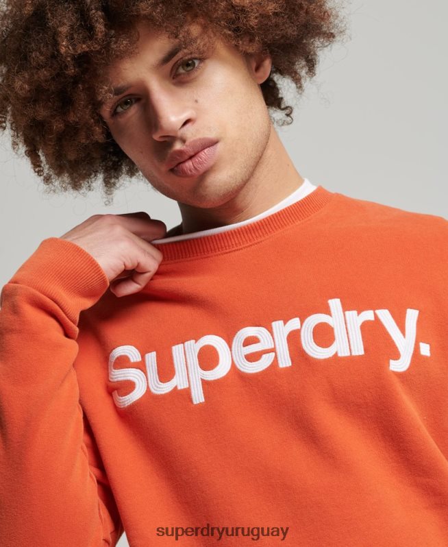 uy Superdry hombres sudadera vintage clásica con cuello redondo naranja DT2N8Z5143 ropa