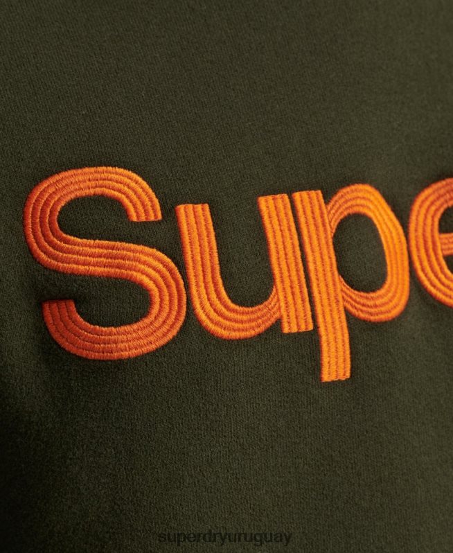 uy Superdry hombres sudadera vintage clásica con cuello redondo verde DT2N8Z5149 ropa