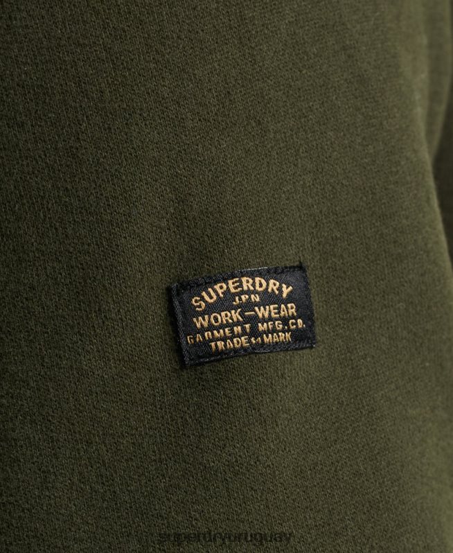 uy Superdry hombres sudadera vintage clásica con cuello redondo verde DT2N8Z5149 ropa