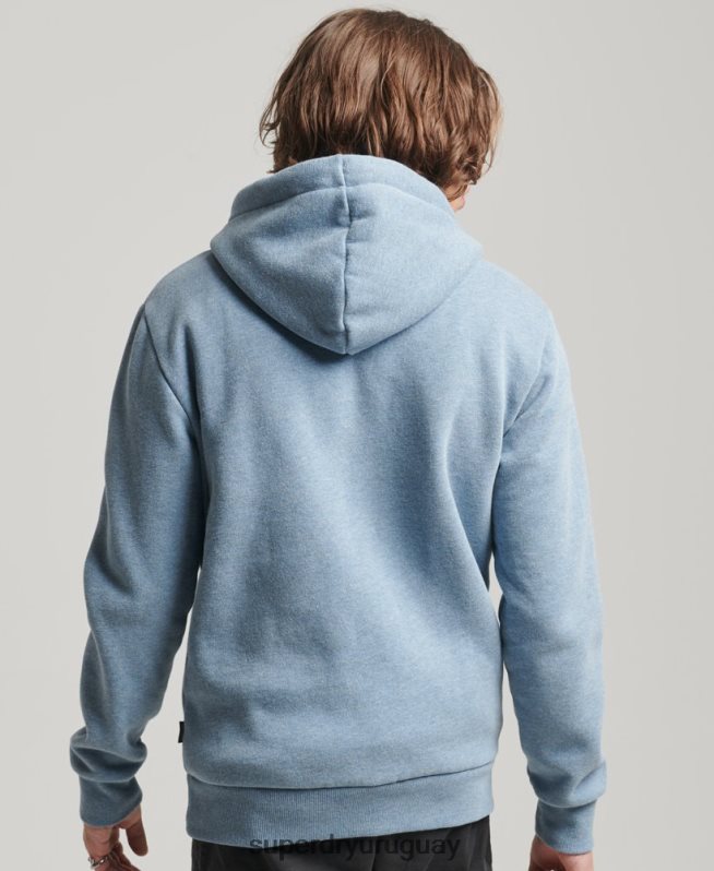 uy Superdry hombres sudadera vintage con capucha azul claro DT2N8Z735 ropa