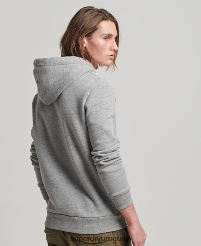 uy Superdry hombres sudadera vintage con capucha gris DT2N8Z505 ropa