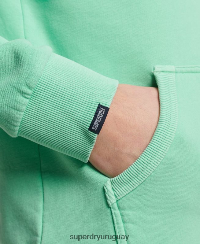 uy Superdry hombres sudadera vintage con capucha neon verde DT2N8Z681 ropa