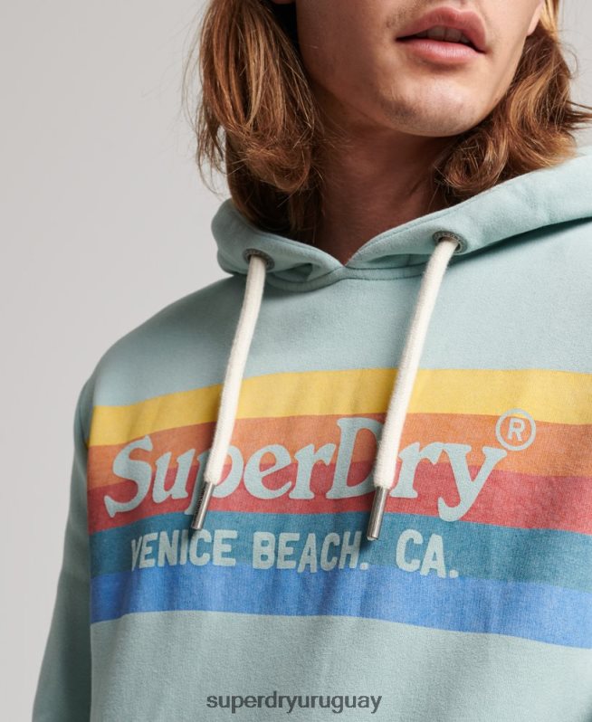uy Superdry hombres sudadera vintage con capucha verde DT2N8Z631 ropa