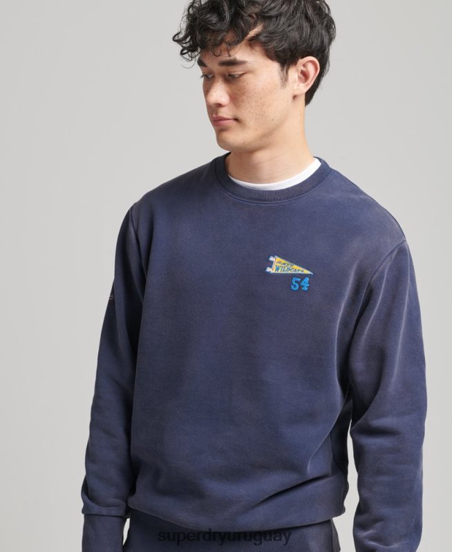 uy Superdry hombres sudadera vintage con cuello redondo Armada DT2N8Z5039 ropa