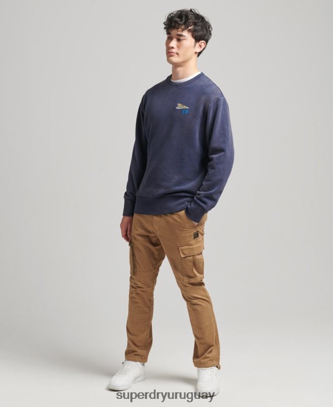 uy Superdry hombres sudadera vintage con cuello redondo Armada DT2N8Z5039 ropa