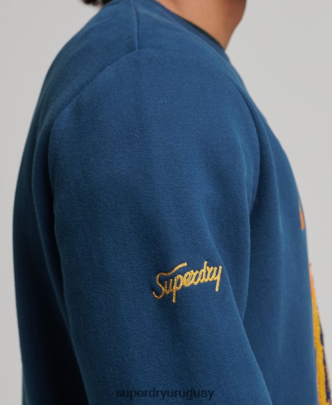 uy Superdry hombres sudadera vintage con cuello redondo Armada DT2N8Z765 ropa