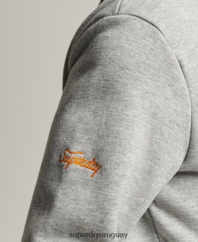 uy Superdry hombres sudadera vintage con cuello redondo gris DT2N8Z5078 ropa
