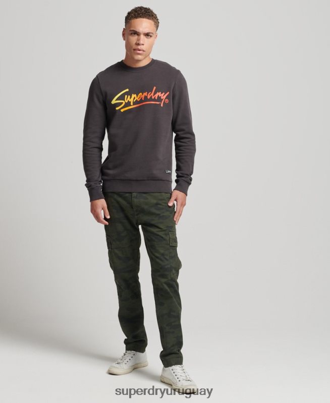 uy Superdry hombres sudadera vintage con cuello redondo marrón DT2N8Z5088 ropa