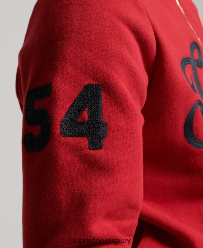 uy Superdry hombres sudadera vintage con cuello redondo rojo DT2N8Z549 ropa