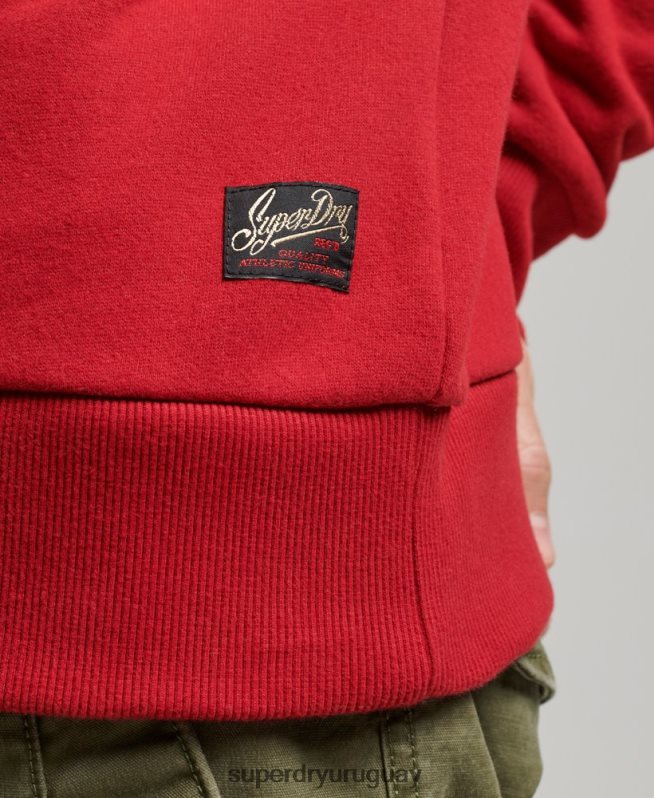 uy Superdry hombres sudadera vintage con cuello redondo rojo DT2N8Z549 ropa