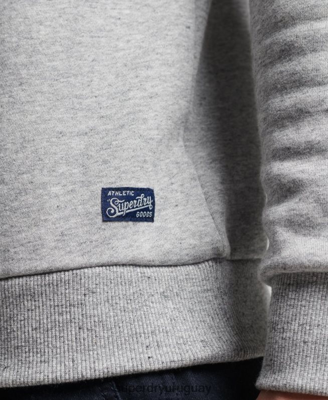 uy Superdry hombres sudadera vintage con logo de interés gris DT2N8Z742 ropa