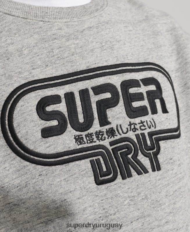 uy Superdry hombres sudadera vintage con logo de juego de los 90 gris DT2N8Z5058 ropa