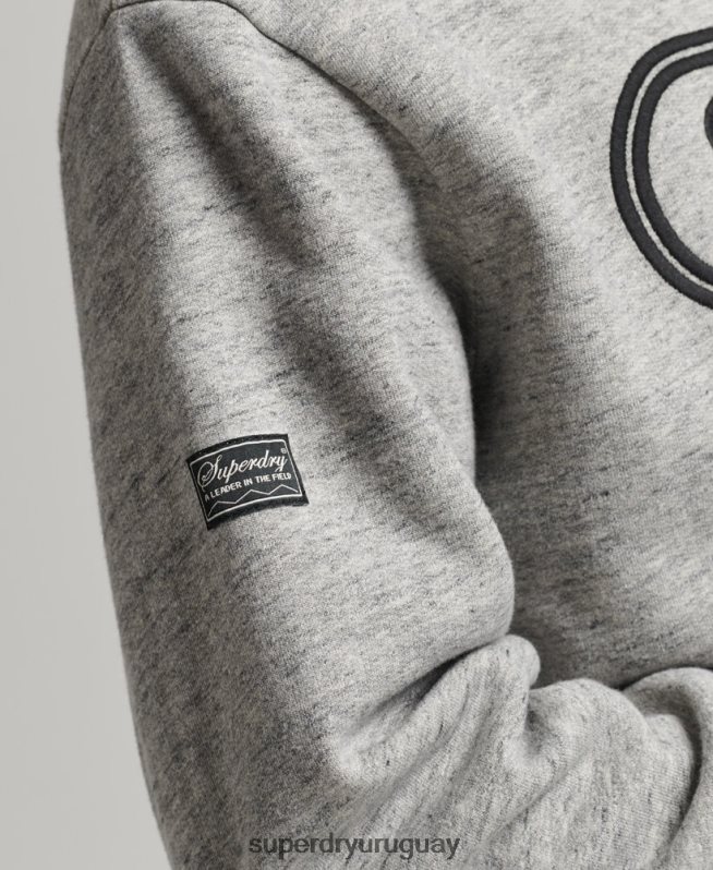 uy Superdry hombres sudadera vintage con logo de juego de los 90 gris DT2N8Z5058 ropa