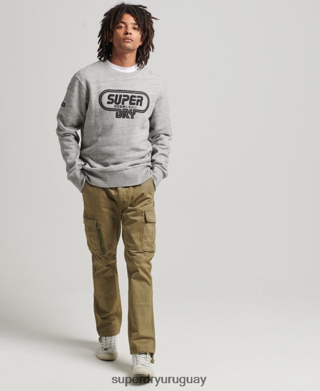 uy Superdry hombres sudadera vintage con logo de juego de los 90 gris DT2N8Z5058 ropa