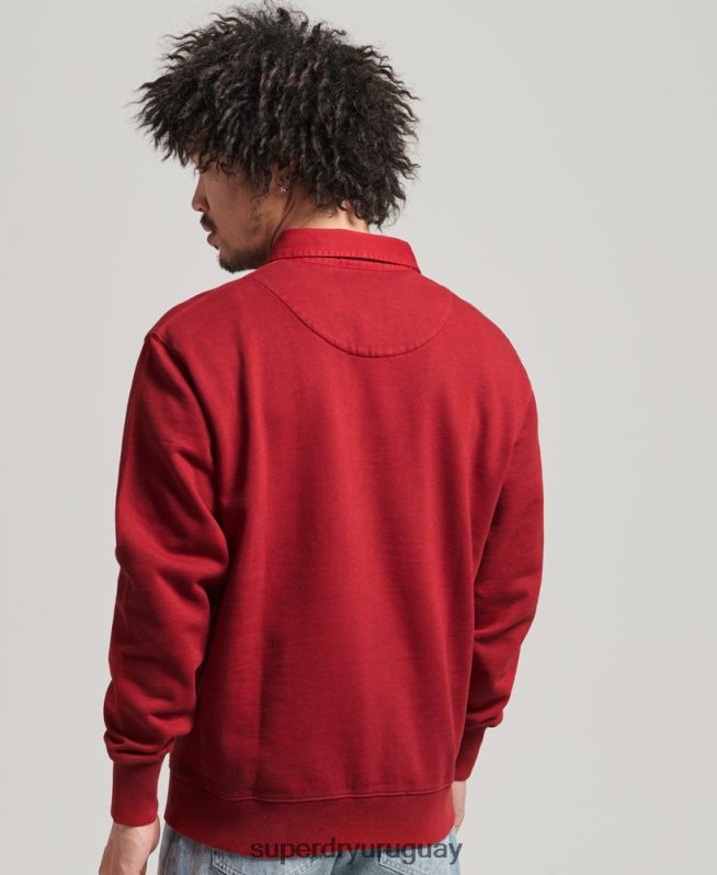 uy Superdry hombres sudadera vintage de rugby rojo DT2N8Z769 ropa