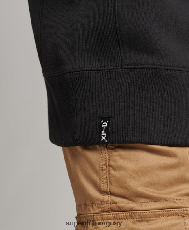 uy Superdry hombres sudadera xp-d con mezcla de tejidos híbridos negro DT2N8Z794 ropa