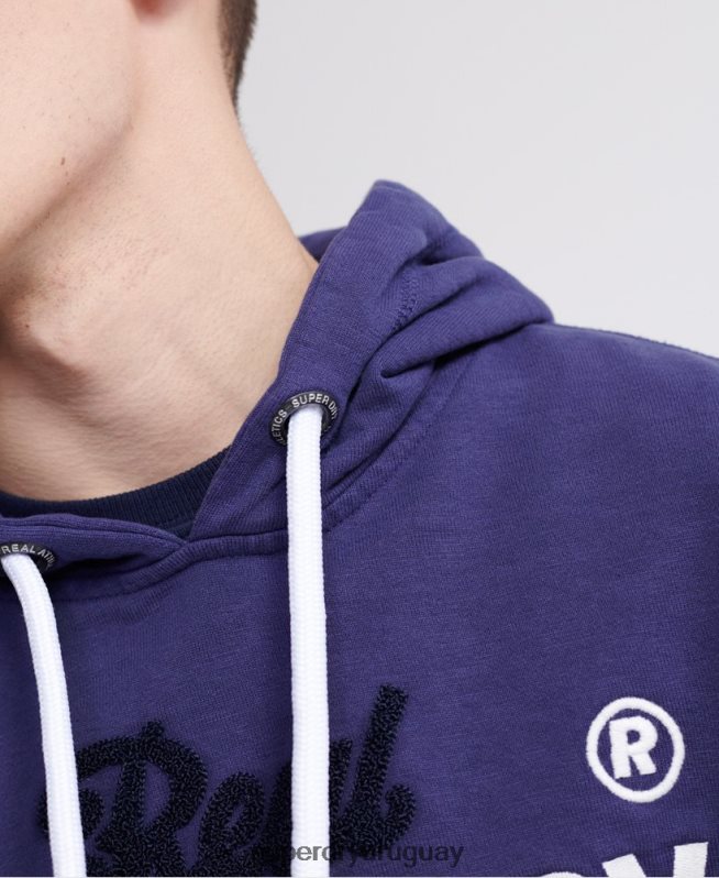uy Superdry hombres super 1 sudadera con capucha clásica de neón púrpura DT2N8Z901 ropa