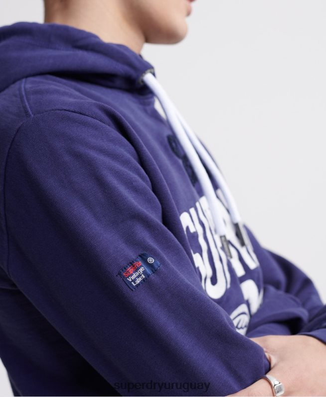 uy Superdry hombres super 1 sudadera con capucha clásica de neón púrpura DT2N8Z901 ropa