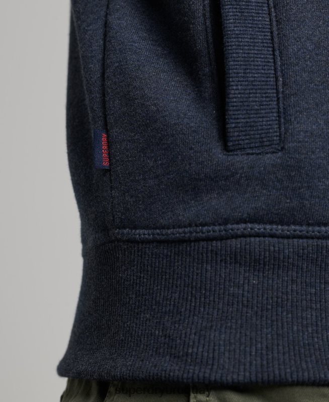 uy Superdry hombres top deportivo con cremallera y logo bordado Armada DT2N8Z730 ropa