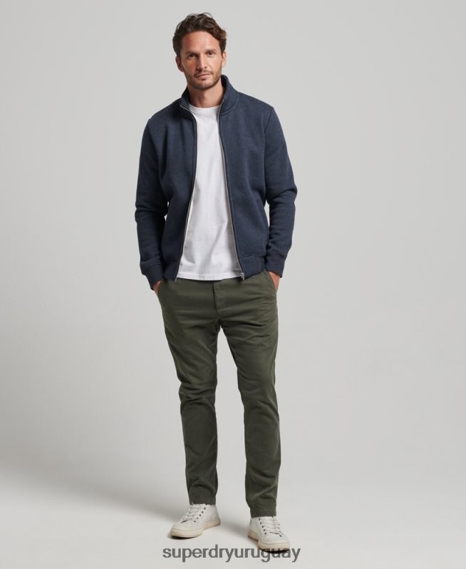 uy Superdry hombres top deportivo con cremallera y logo bordado Armada DT2N8Z730 ropa