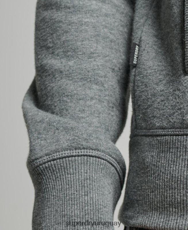 uy Superdry hombres top deportivo con cremallera y logo bordado gris DT2N8Z755 ropa