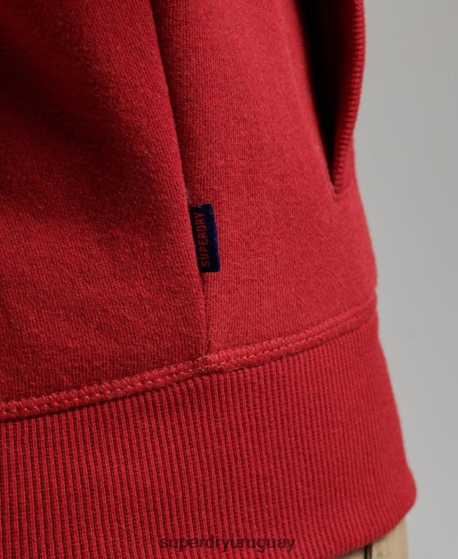 uy Superdry hombres top deportivo con cremallera y logo bordado rojo DT2N8Z632 ropa