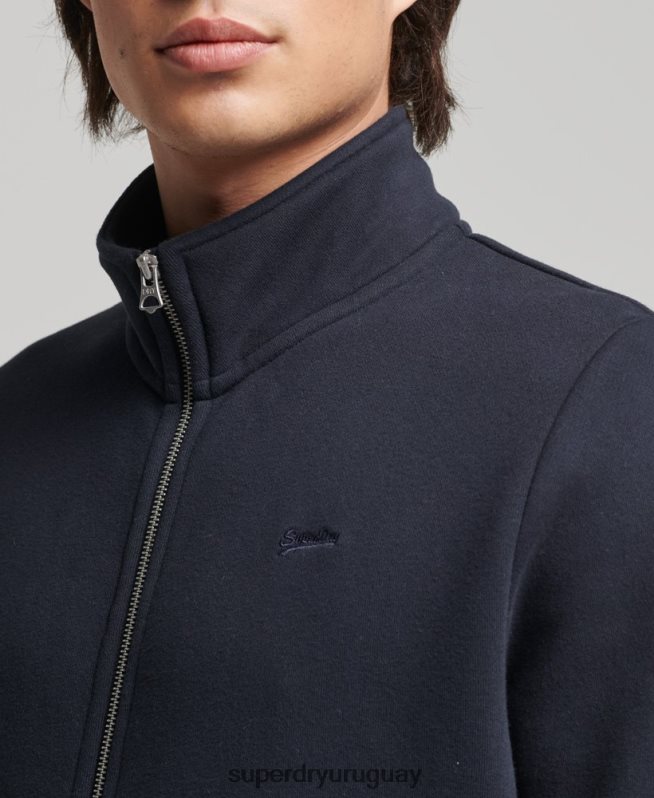 uy Superdry hombres top deportivo de algodón orgánico con cremallera y logo vintage Armada DT2N8Z5041 ropa